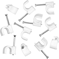 SupaLec White Cable Clips � Round