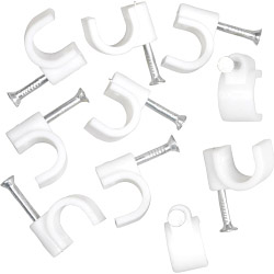 SupaLec White Cable Clips � Round