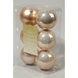 Kaemingk Plain Shatterproof Baubles Pack 6