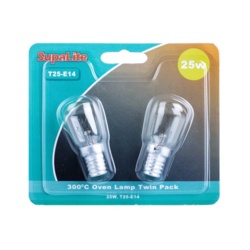 SupaLite 25W Oven Lamps For Upto 300 Degrees T25-E14 Base
