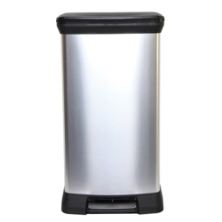 Curver Deco Black & Silver Pedal Bin