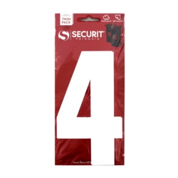 Securit White Self Adhesive Wheelie Bin Numbers Pack 2