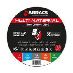 Abracs Multi Material 5 in 1 Flt Metal Cutting Disc Tin 10