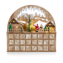 Premier Lit Wooden Advent Santa Scene Calendar