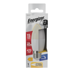 Energizer LED Candle 470lm Opal E27 Dimmable