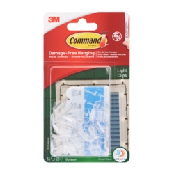 Command™ Clear Outdoor Light Clips With Strips