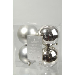 Kaemingk Plain Shatterproof Baubles Pack 4