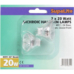 SupaLite Halogen Dichroic Lamps MR11 - 2 Pack Blister