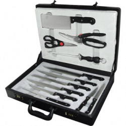 HYGIPLAS Stainless Steel Chefs Knife Briefcase Set