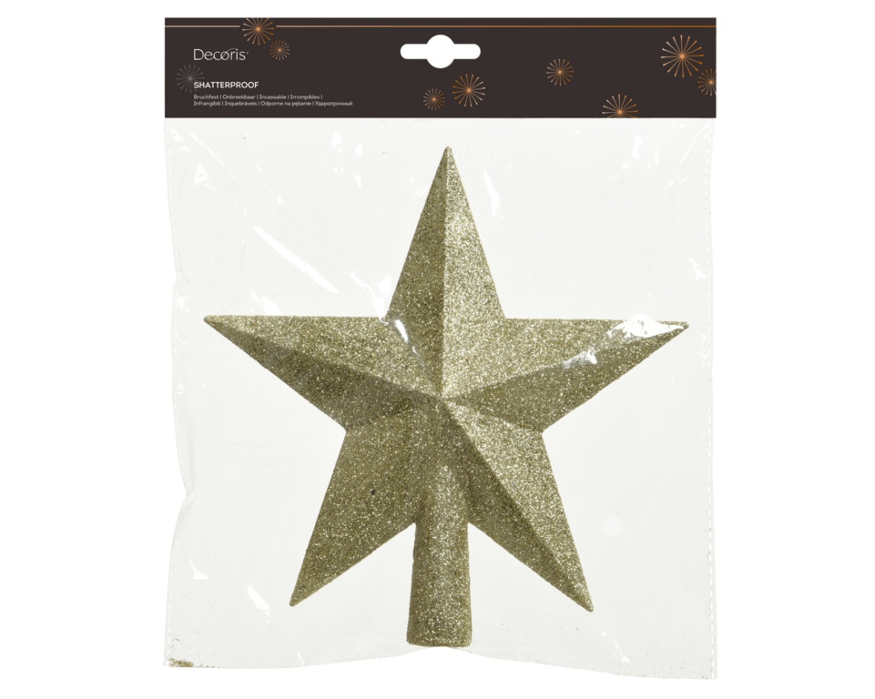 Kaemingk Shatterproof Tree Top Star Gold