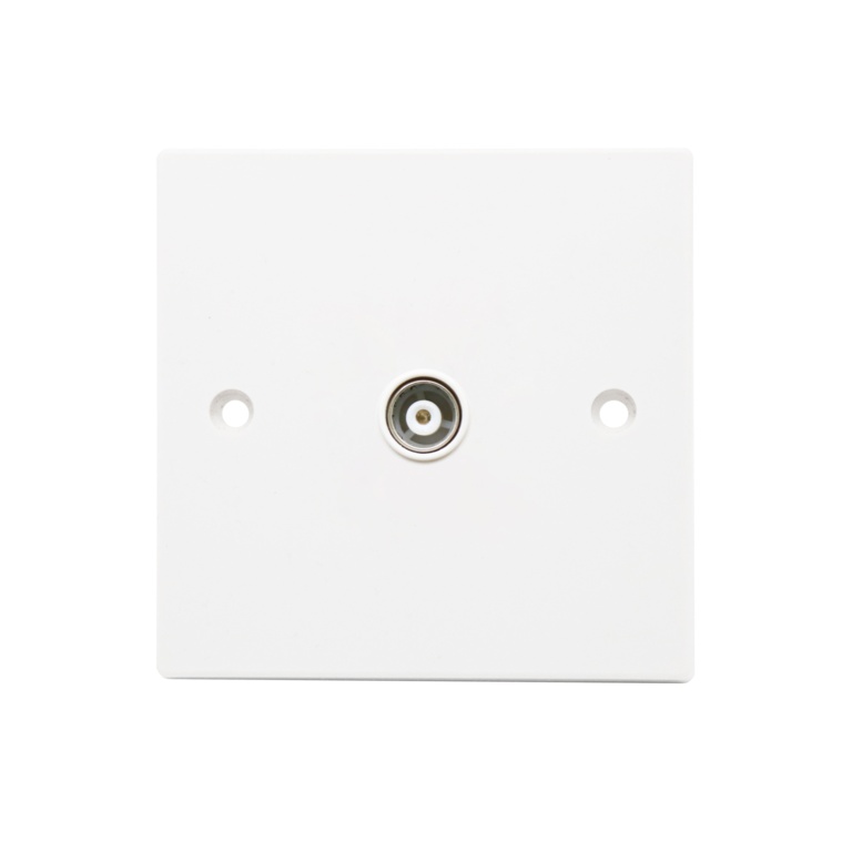 Securlec Single Flush Co Axial Aerial Socket Square Edge