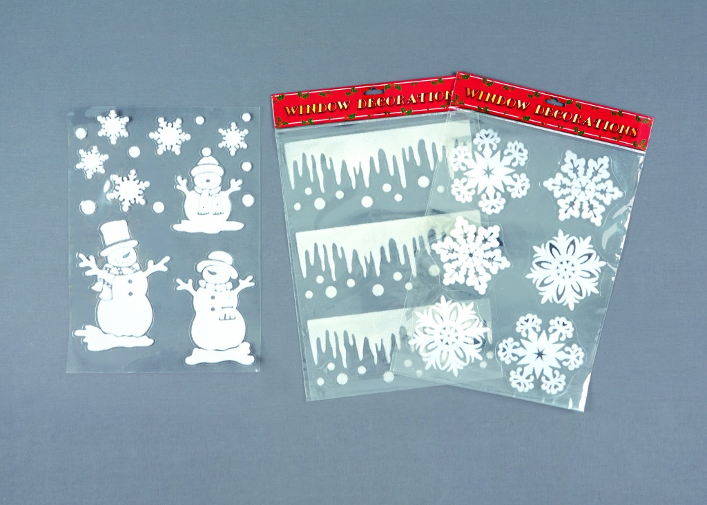 Premier Flocked Window Stickers 3 Assorted