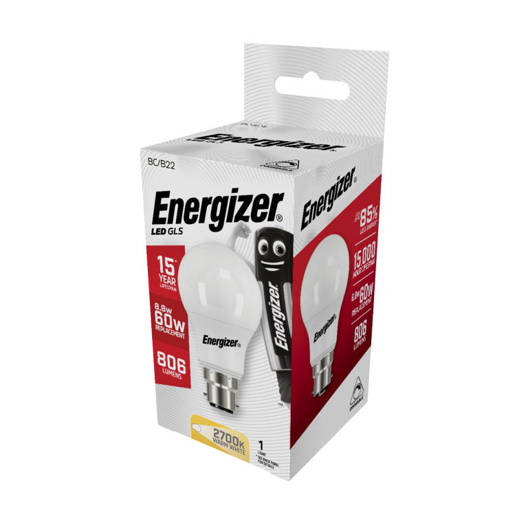 Energizer LED GLS B22 Warm White BC 8.8w 806lm