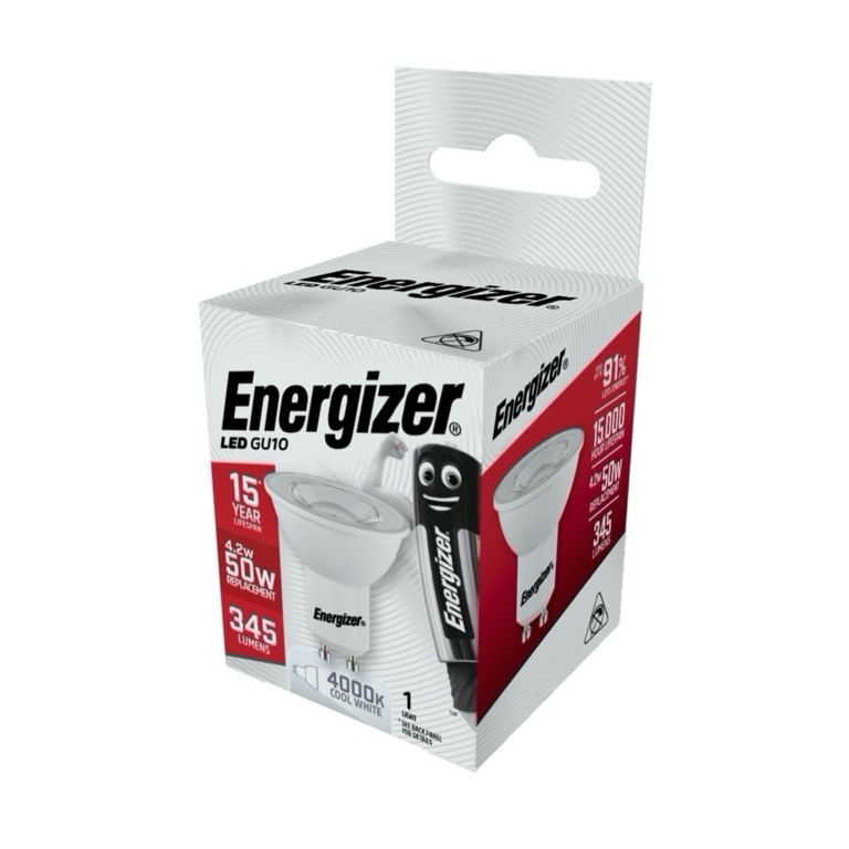 Energizer LED GU10 Cool White 4000k 4.2w 345lm