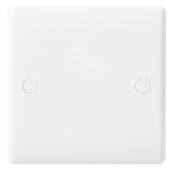 BG White Round Edge Blank Plate 1 Gang