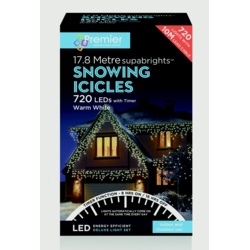 Premier Snowing Icicles With Timer Warm White