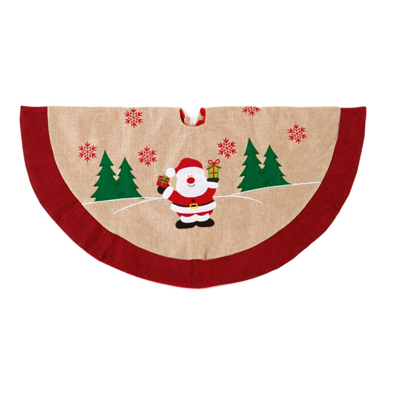 Premier Jute Tree Skirt With Santa 90cm