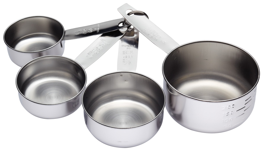 KitchenCraft Stainless Steel Measuring Cup Set - 4 Piece