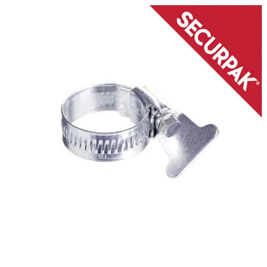 Securpak Zinc Plated Hose Clip W Thumb 5/8" Pack 2