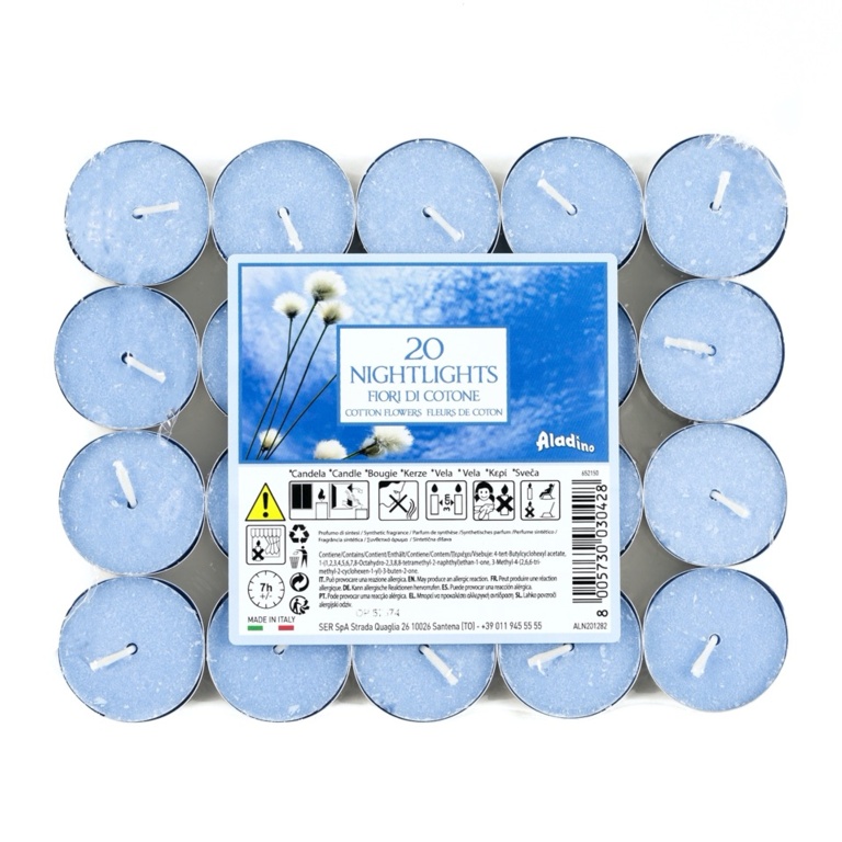 Aladino 7 Hour Nightlights Pack 20 - Cotton Flower