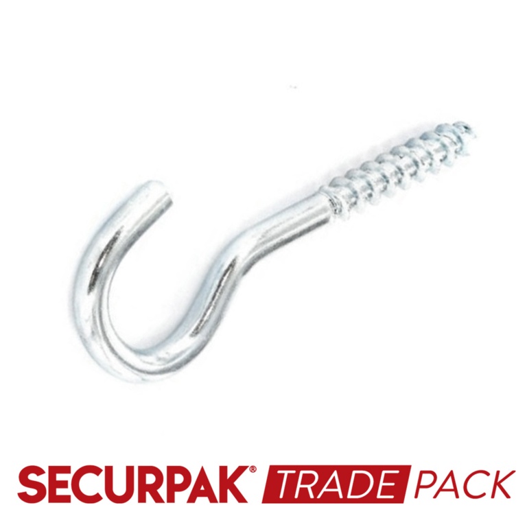 Securpak Screw Hook Zinc Plated 100mmx18 15 Pack