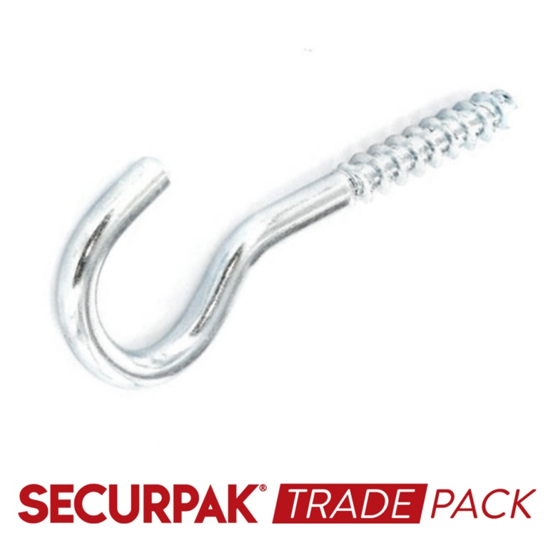 Securpak Screw Hook Zinc Plated 55mmx8 40 Pack