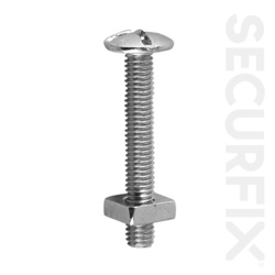 Securfix Roof Bolt Zinc Plated M6X60mm 25 Pack