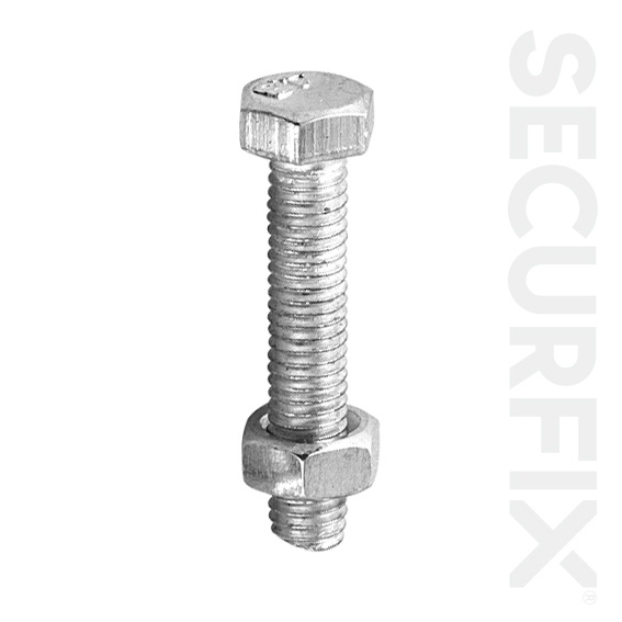 Securfix Hex Bolt Zinc Plated M10X75mm 10 Pack