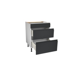 Gower Rapide+ Capri Dark Matt Grey 3 Drawer Base Unit