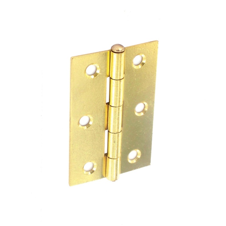 Securit Loose Pin Butt Hinges Brass Plated (Pair) - 75mm