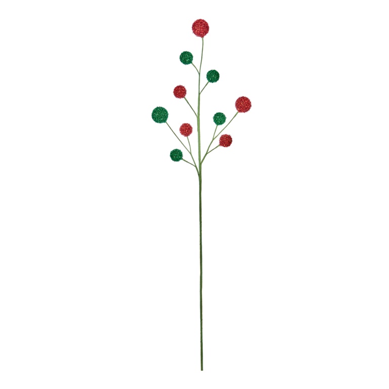 Premier Red Green Pom Pom Stem 75cm