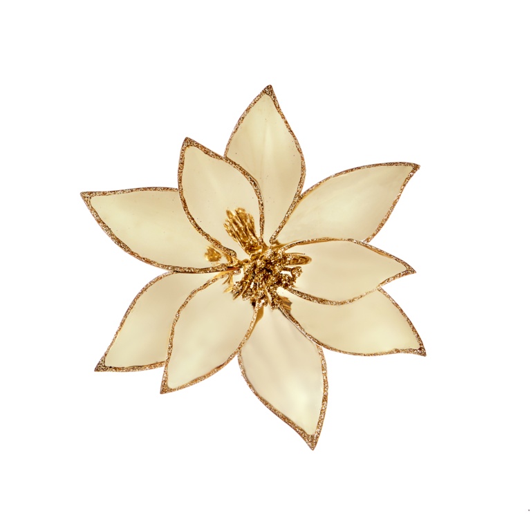 Premier Champagne Gold Metallic Poinsettia 20cm