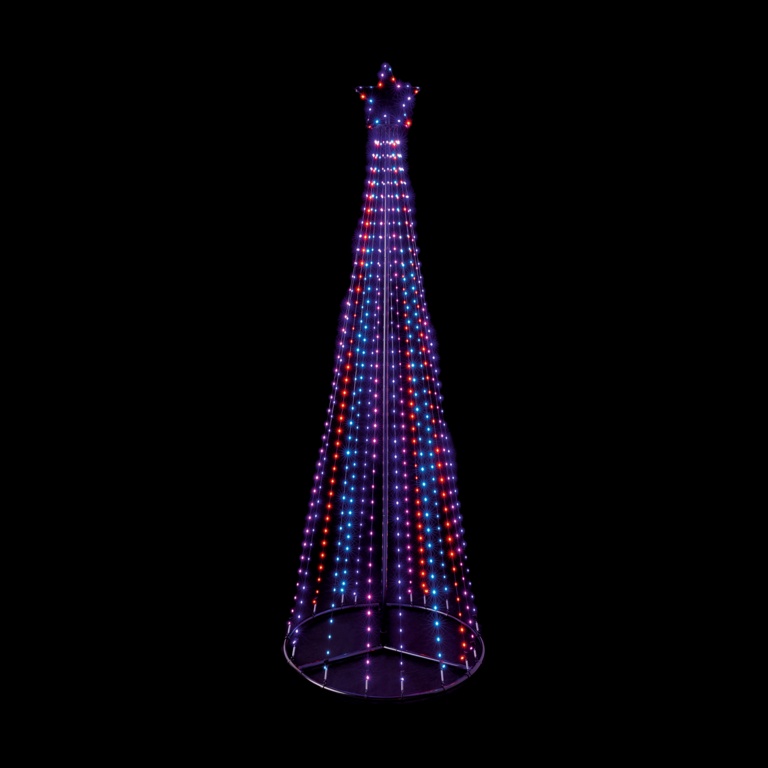 Premier Multi Action FlexiBright Pyramid Tree 4m Rainbow