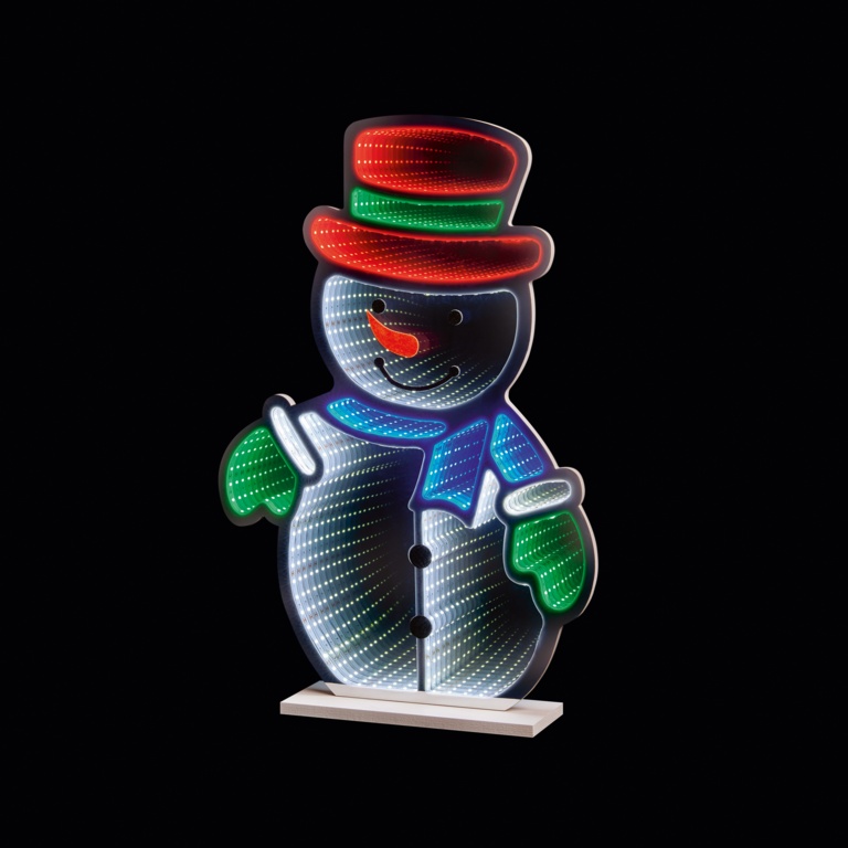 Premier Standing Snowman Infinity Mirror 60cm