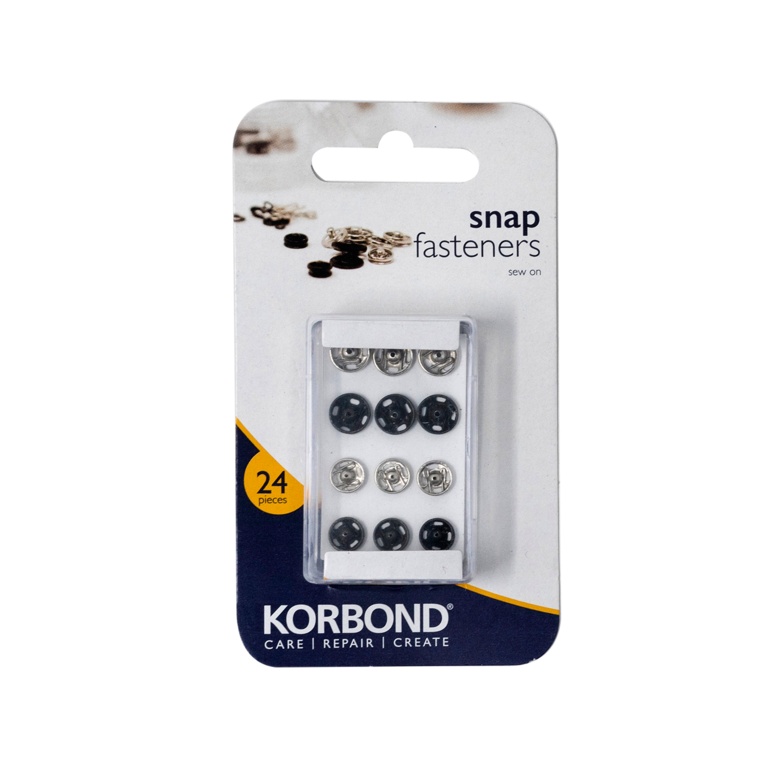 Korbond Sew On Snap Fasteners 24 Piece