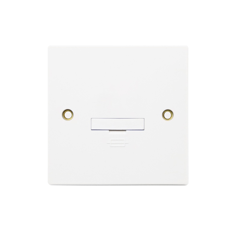 Securlec Square 1 Gang Unswitched Fused Spur Square Edge