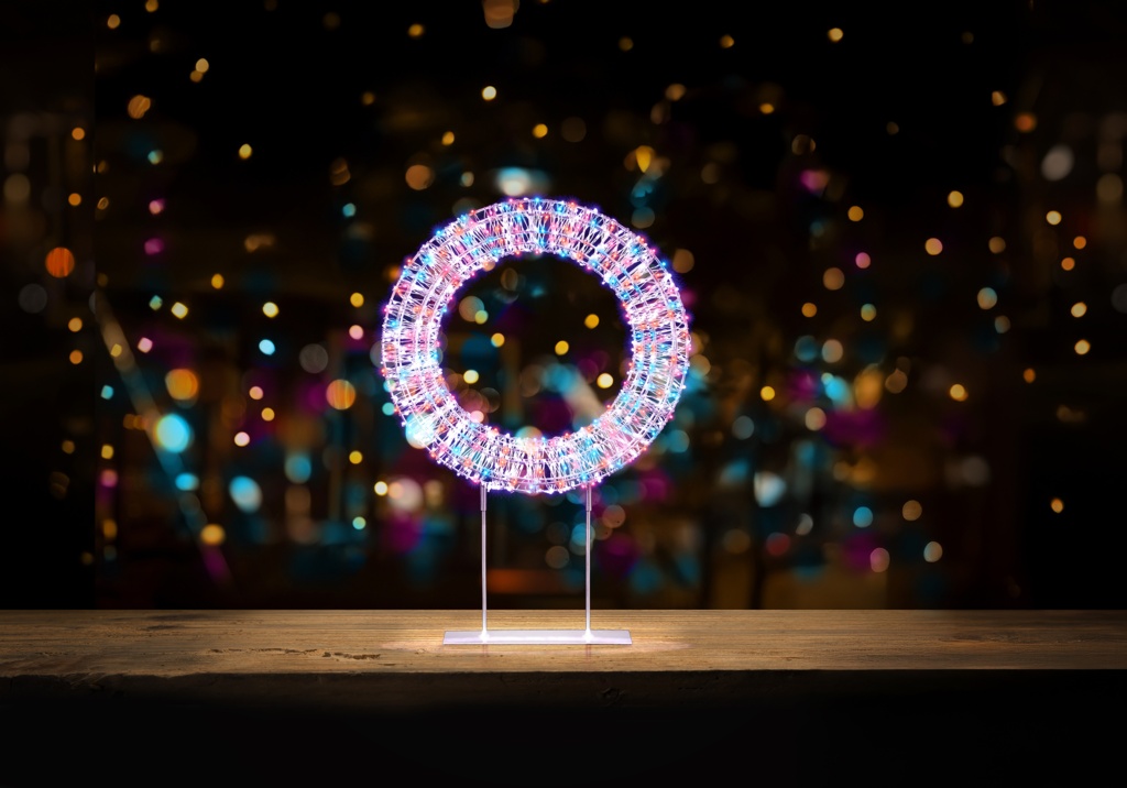 Premier White/Multi Table Top Wreath 720 LEDs 45cm