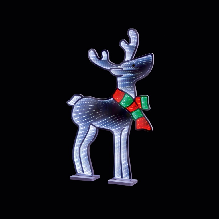 Premier Standing Reindeer With Scarf Infinity Decoration 59.5cm