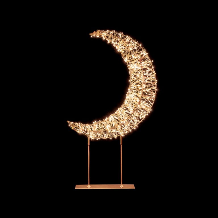 Premier Table Top Crescent Moon 720 Warm White LEDs Gold 45cm