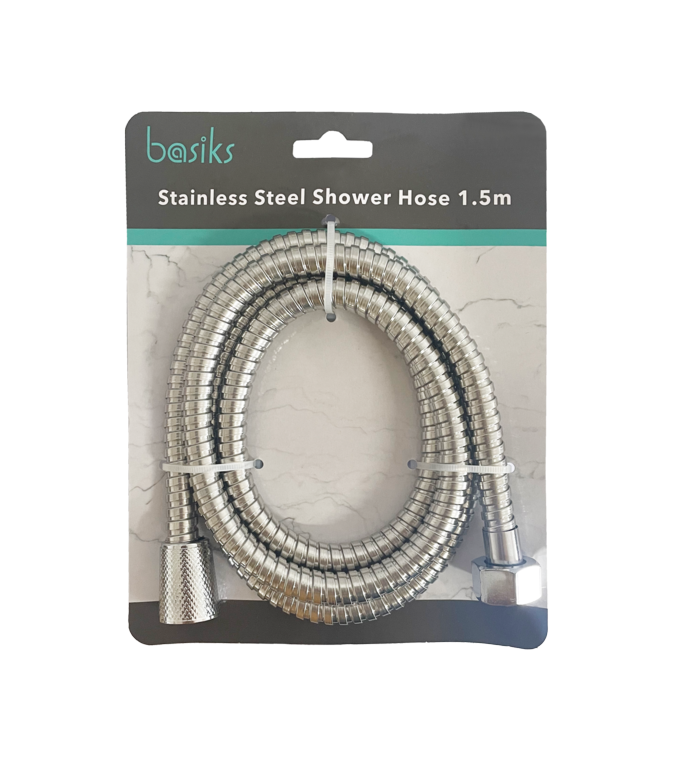 Basiks Shower Hose Stainless Steel 1.5m