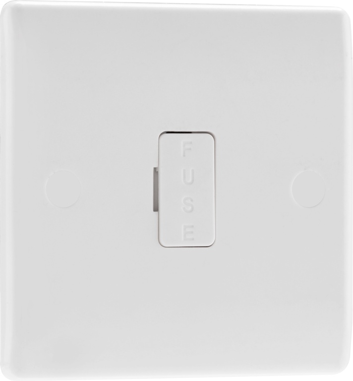 BG White Unswitched Connection Unit Fused 13amp
