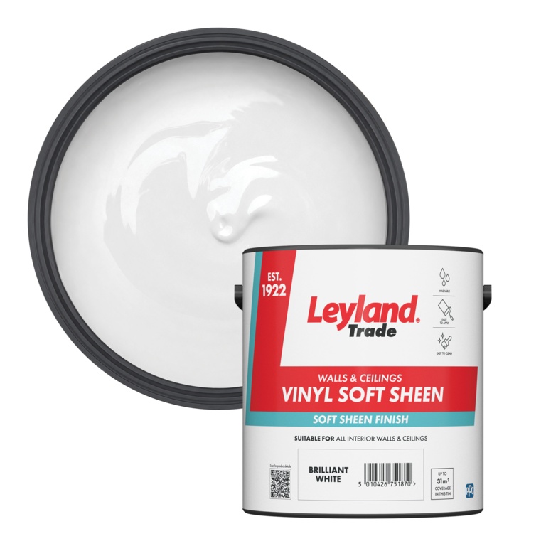 Leyland Trade Vinyl Soft Sheen 2.5L Brilliant White
