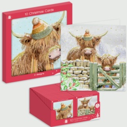 Giftmaker Square Highland Cow Christmas Cards