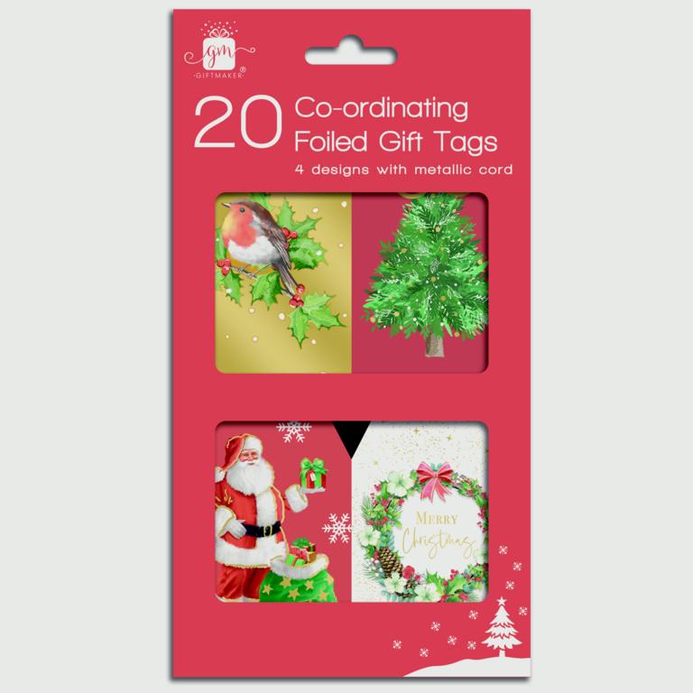 Giftmaker Co-ordinated Gift Tags Pack 20 Elegant Traditional