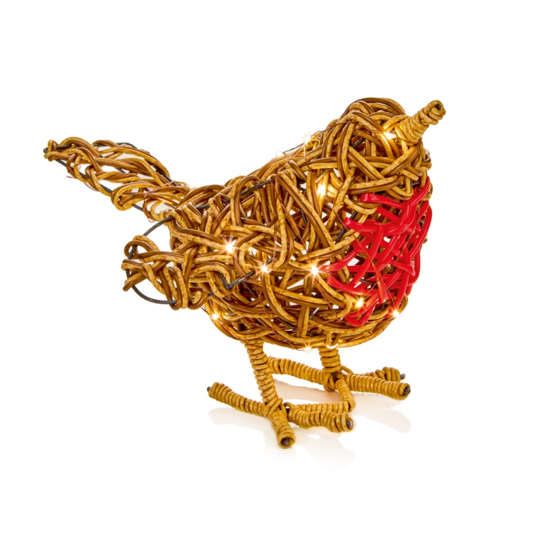 Premier Multi Action Lit Robin 30cm - 50 Warm White LEDs