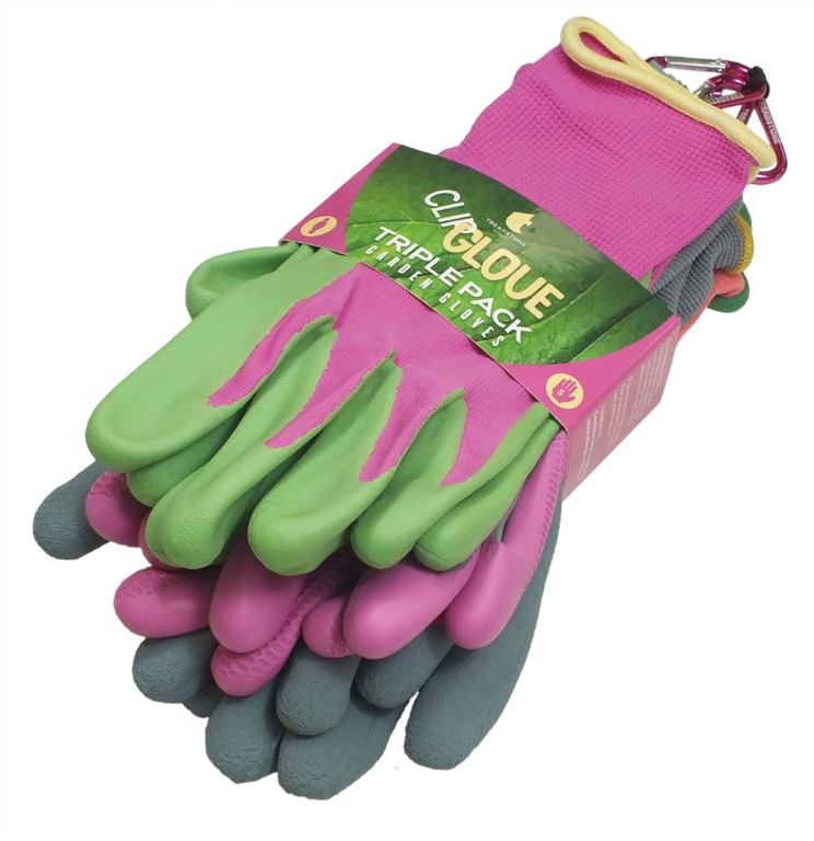 Clip Glove Gardeners Triple Pack Ladies Small