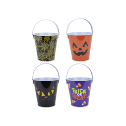 Haunted House Halloween Printed Tin Candy Buckets