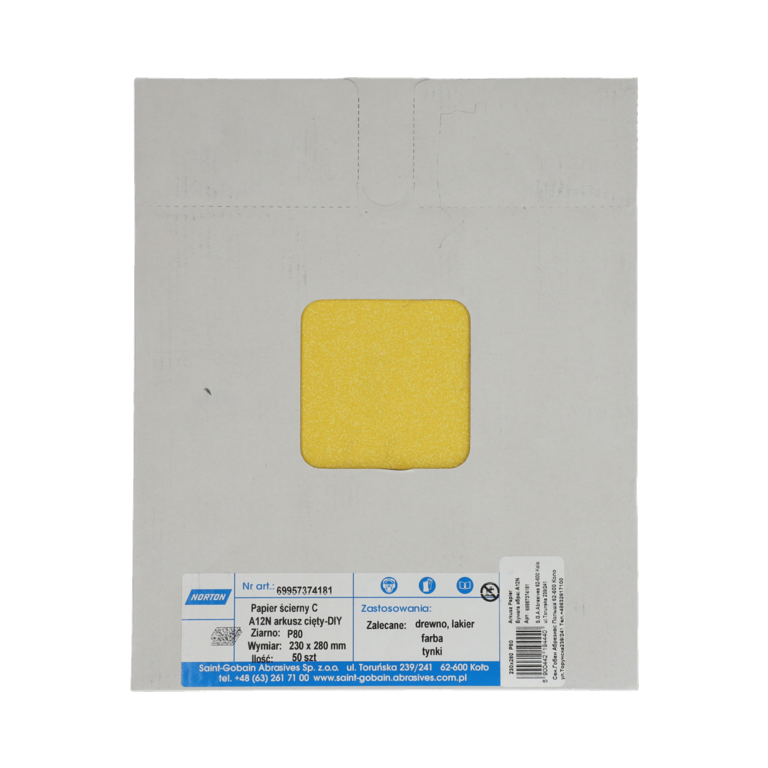 Norton General Purpose Sandpaper Sheets P80 280x230mm