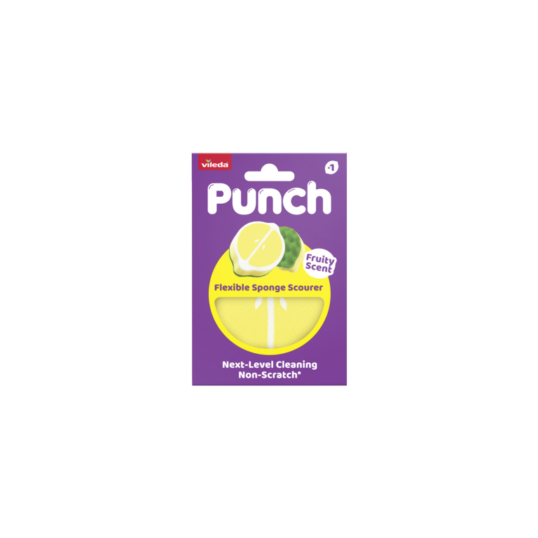 Punch Flexible Sponge Scourer Lemon