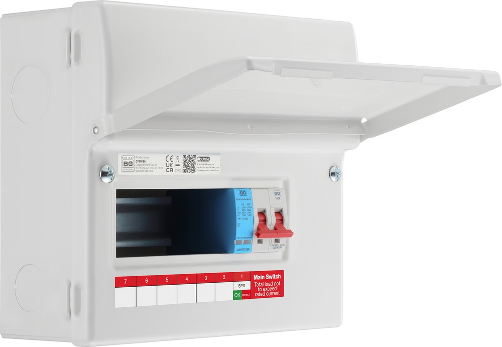 BG Consumer Unit 9 Module 6 Way Unpopulated Surge